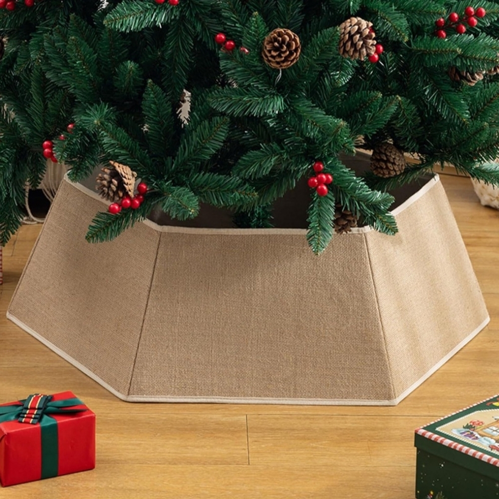 Burlap Hexagonal Christmas Tree Collar